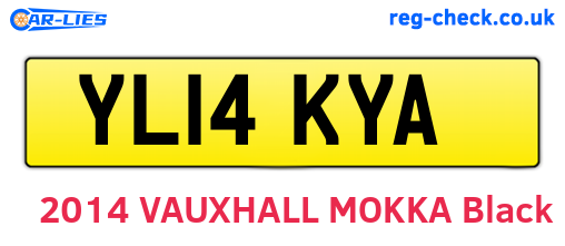 YL14KYA are the vehicle registration plates.