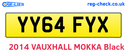 YY64FYX are the vehicle registration plates.