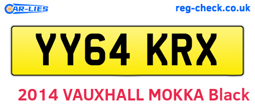 YY64KRX are the vehicle registration plates.
