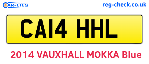 CA14HHL are the vehicle registration plates.