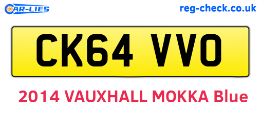 CK64VVO are the vehicle registration plates.