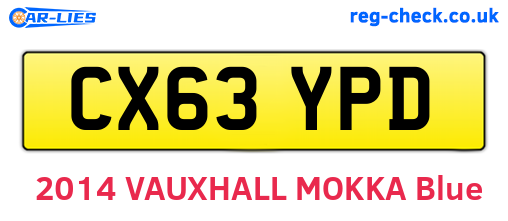 CX63YPD are the vehicle registration plates.