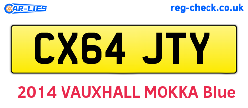 CX64JTY are the vehicle registration plates.