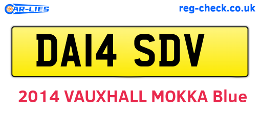 DA14SDV are the vehicle registration plates.