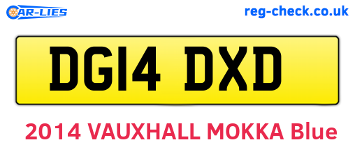 DG14DXD are the vehicle registration plates.