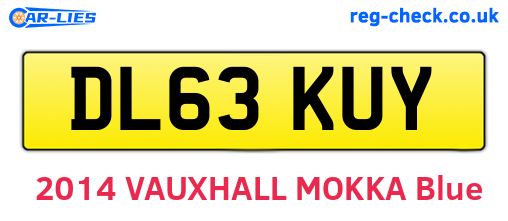 DL63KUY are the vehicle registration plates.