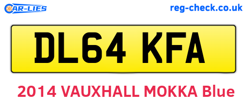 DL64KFA are the vehicle registration plates.