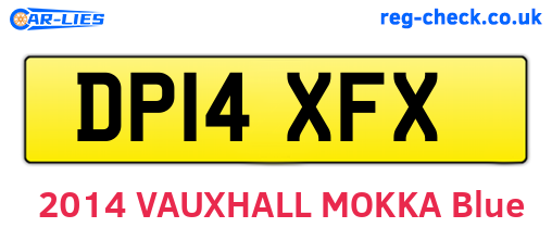 DP14XFX are the vehicle registration plates.