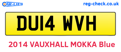 DU14WVH are the vehicle registration plates.