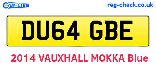DU64GBE are the vehicle registration plates.