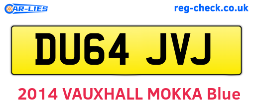 DU64JVJ are the vehicle registration plates.