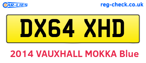 DX64XHD are the vehicle registration plates.