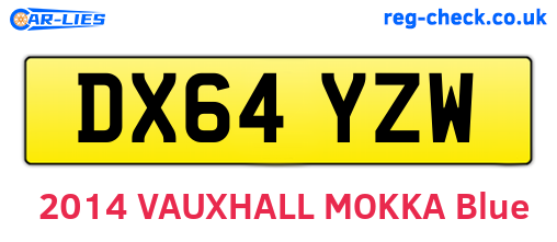 DX64YZW are the vehicle registration plates.