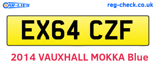 EX64CZF are the vehicle registration plates.