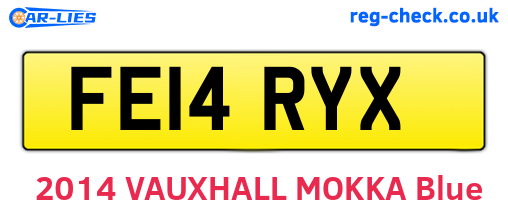 FE14RYX are the vehicle registration plates.