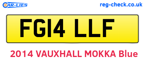 FG14LLF are the vehicle registration plates.