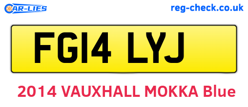 FG14LYJ are the vehicle registration plates.