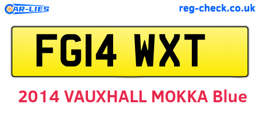 FG14WXT are the vehicle registration plates.