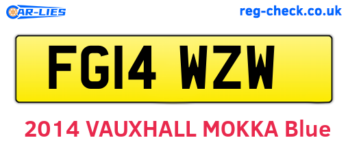 FG14WZW are the vehicle registration plates.