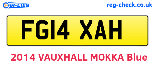 FG14XAH are the vehicle registration plates.