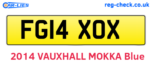 FG14XOX are the vehicle registration plates.