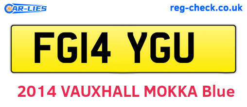 FG14YGU are the vehicle registration plates.