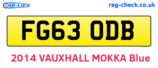 FG63ODB are the vehicle registration plates.