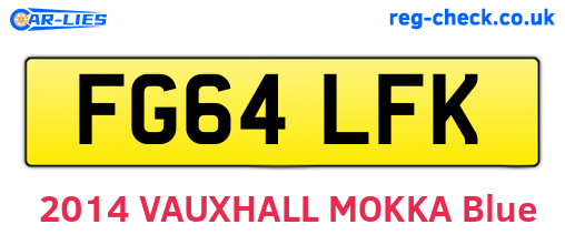 FG64LFK are the vehicle registration plates.