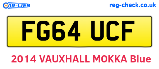 FG64UCF are the vehicle registration plates.