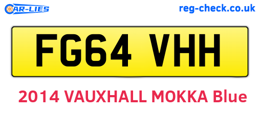 FG64VHH are the vehicle registration plates.
