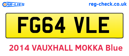 FG64VLE are the vehicle registration plates.