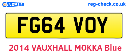 FG64VOY are the vehicle registration plates.