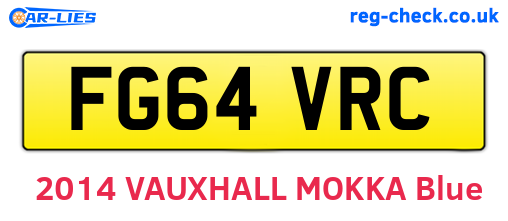 FG64VRC are the vehicle registration plates.