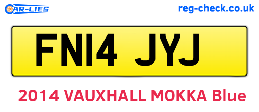 FN14JYJ are the vehicle registration plates.