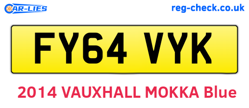 FY64VYK are the vehicle registration plates.