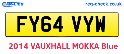 FY64VYW are the vehicle registration plates.