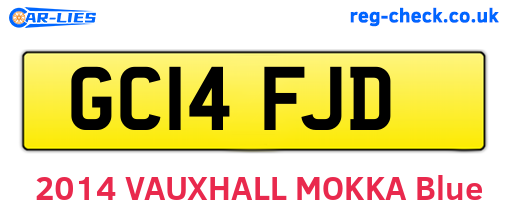GC14FJD are the vehicle registration plates.