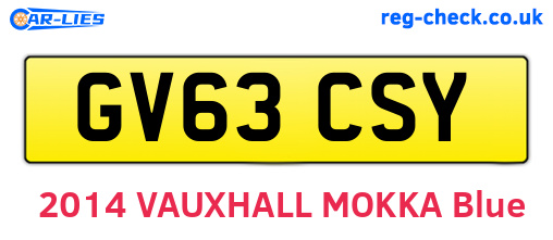GV63CSY are the vehicle registration plates.