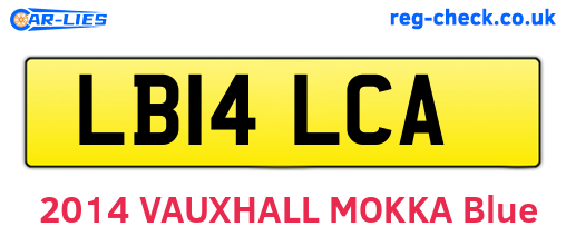 LB14LCA are the vehicle registration plates.