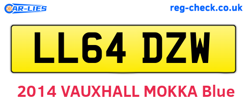 LL64DZW are the vehicle registration plates.