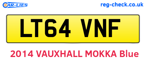 LT64VNF are the vehicle registration plates.