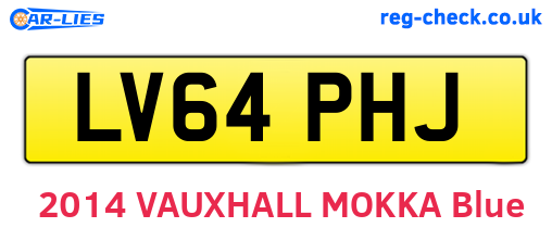 LV64PHJ are the vehicle registration plates.