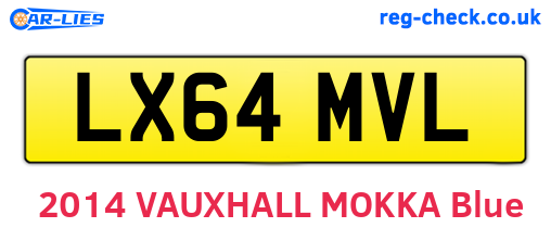 LX64MVL are the vehicle registration plates.