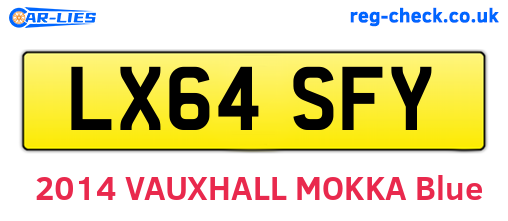 LX64SFY are the vehicle registration plates.