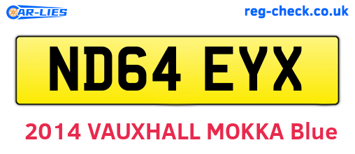 ND64EYX are the vehicle registration plates.