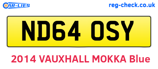 ND64OSY are the vehicle registration plates.