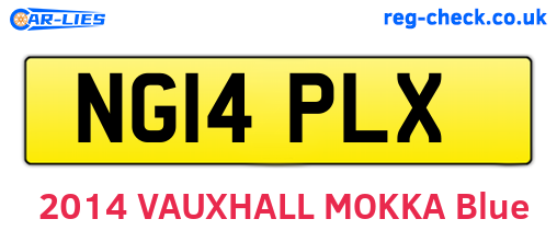 NG14PLX are the vehicle registration plates.