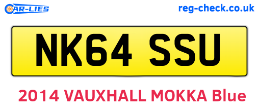 NK64SSU are the vehicle registration plates.