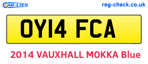 OY14FCA are the vehicle registration plates.