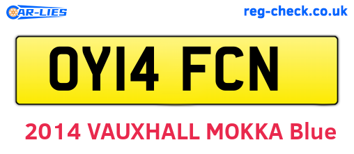 OY14FCN are the vehicle registration plates.